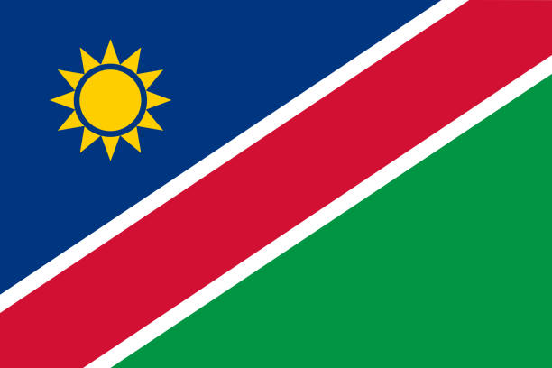 ilustrações de stock, clip art, desenhos animados e ícones de flag of namibia vector illustration - sub saharan africa