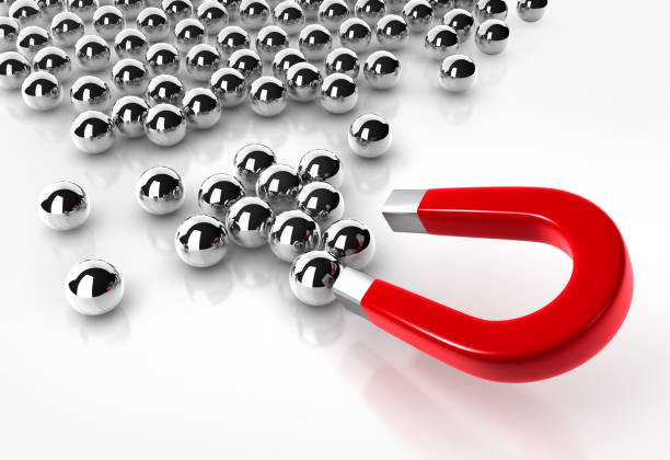 Magnet attracting steel balls