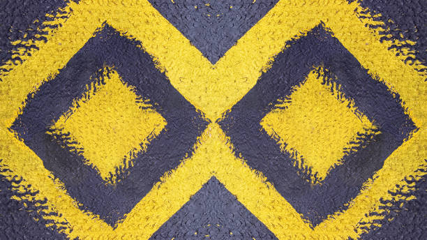 istock Abstract pattern. Minimal geometric background. Colorful dynamic shapes. Black and yellow background with ink blots. 1172675761
