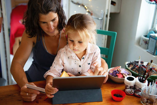 istock Mother paying with credit card from home 1172679486