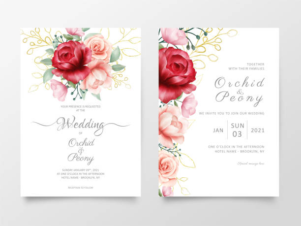Flowers wedding invitation cards template with marble textures. Modern poster abstract background, greeting, save the date, greeting vector Flowers wedding invitation cards template with marble textures. Modern poster abstract background, greeting, save the date, greeting vector wedding invitation stock illustrations