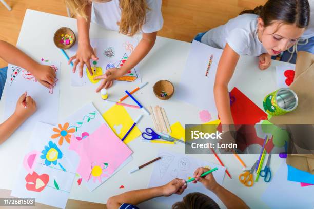 Creative Kids Creative Arts And Crafts Classes In After School Activities Stock Photo - Download Image Now