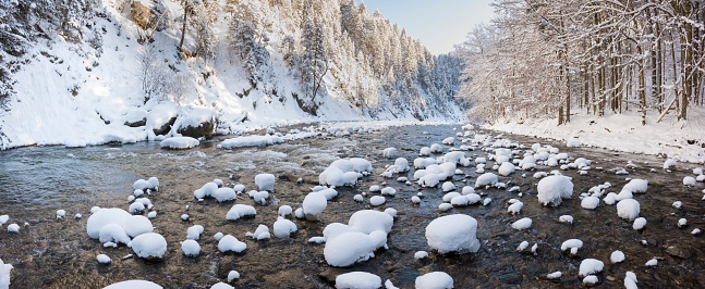 panoramic tranquil landscape at winter in germany