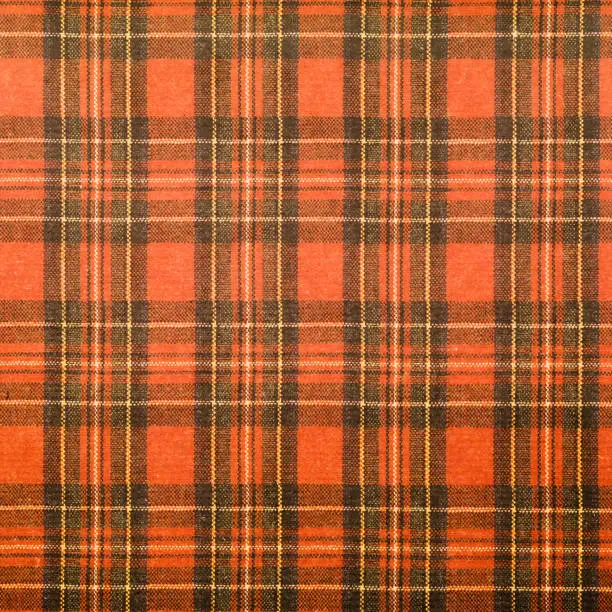 Photo of Red plaid pattern tartan background the classic Scotland fabric.