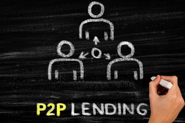 Peer to peer. P2P Peer to peer. P2P on blackboard peer to peer stock pictures, royalty-free photos & images