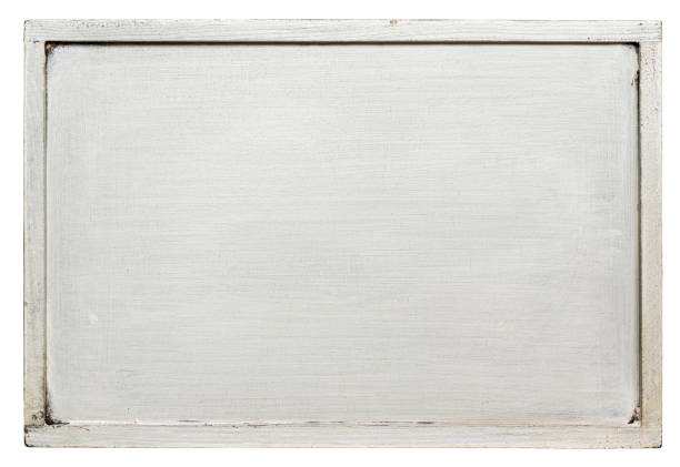 istock Old, wooden, grunge, white board isolated on white background 1172690646
