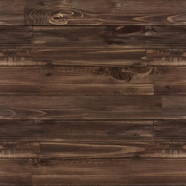 A seamless repeatable tile texture of a rustic wooden floor pattern.