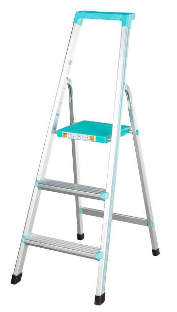 istock Metal ladder on white background 1172691266