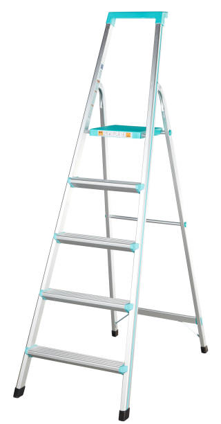istock Metal ladder on white background 1172691301