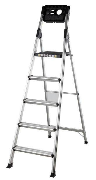 istock Metal ladder on white background 1172691469