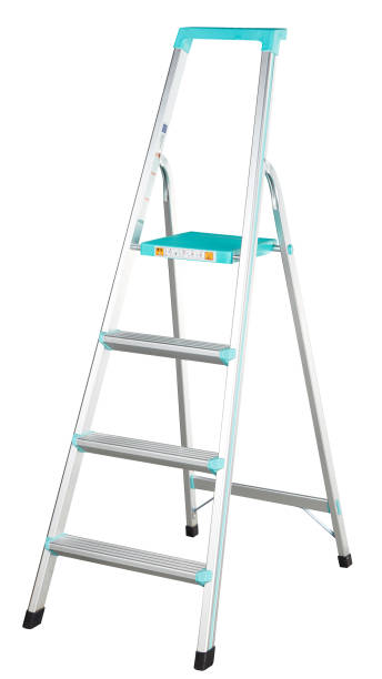istock Metal ladder on white background 1172692200