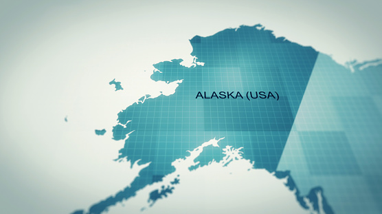 Futuristic, World map, Alaska -Us