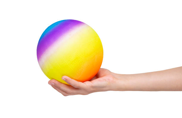 istock Hand Holding Colorful Plastic Ball 1172693785