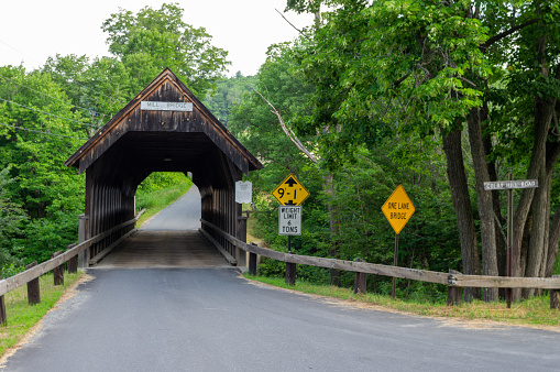 The Mill Bridge or Meriden Covered Bridge in Vermont.