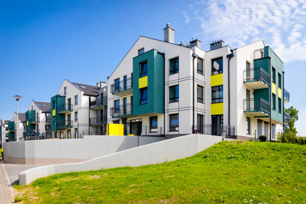 istock Modern colorful housing estate with underground garage 1172701671