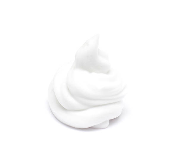 istock Foam for a comfortable and smooth shave without skin irritation on a white background, isolate, close-up, dermatological 1172709333