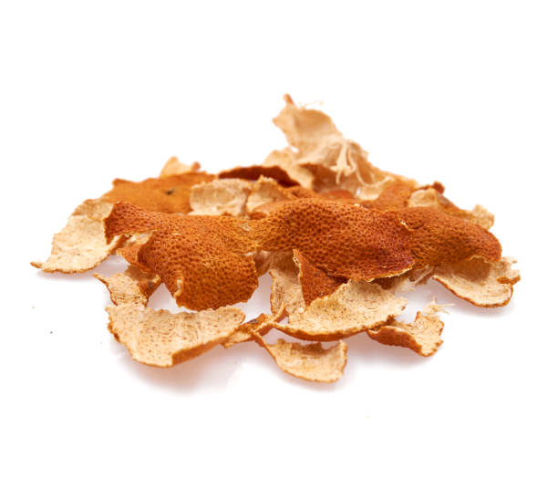 istock Dry peel of orange, isolated on white background 1172710414