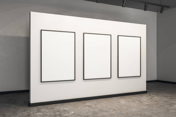 istock Contemporary concrete gallery with banner 1172715069
