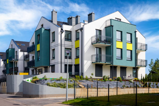 istock Modern colorful housing estate with underground garage 1172719266