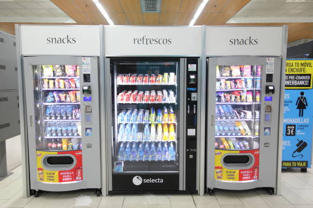 Snack and drink vending machine Madrid Spain stock photo