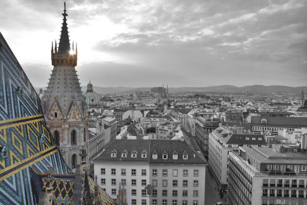 View on Vienna old town from Stephansdom, St. Stephen's Cathedral