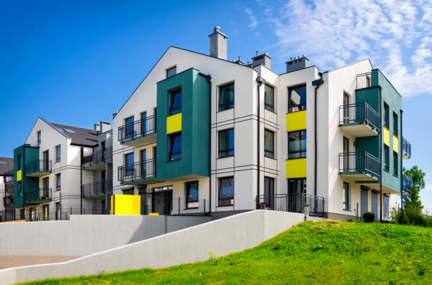 istock Modern colorful housing estate with underground garage 1172724979