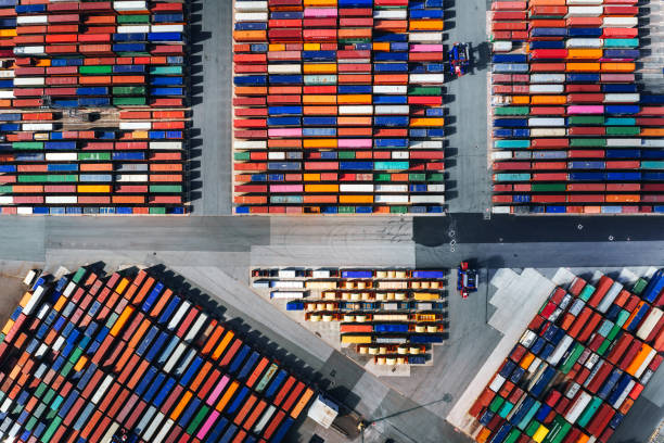 istock Aerial view of a Container harbour 1172727443