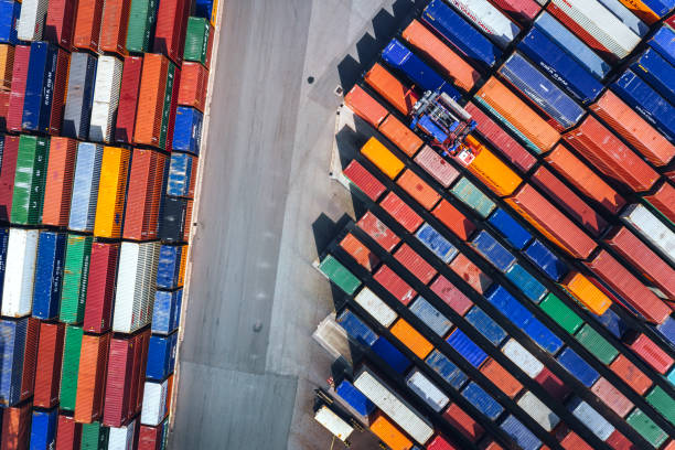 istock Aerial view of a Container harbour 1172727487