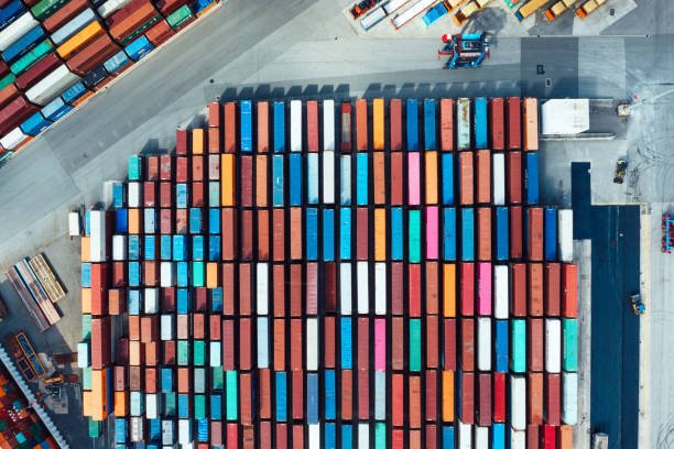 istock Aerial view of a Container harbour 1172727622
