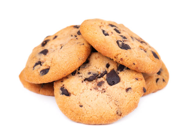 istock Chocolate chip cookie isolated on white background. Cookies with chocolate drops. Sweet biscuits. Homemade pastry. 1172727730