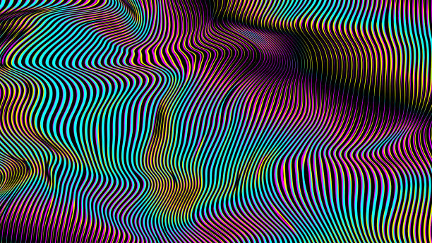 Bright wavy backdrop Bright colorful background. Wavy backdrop. Holographic gradient. surreal stock illustrations