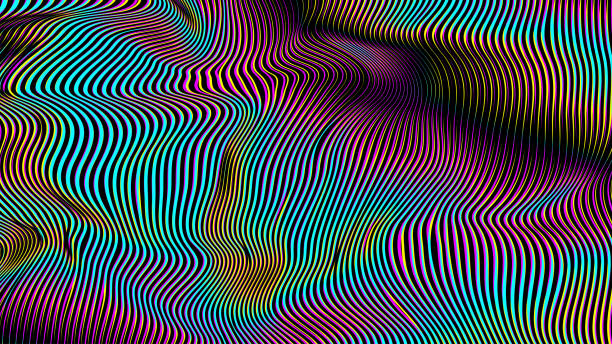 Bright wavy backdrop Bright colorful background. Wavy backdrop. Holographic gradient. trance stock illustrations