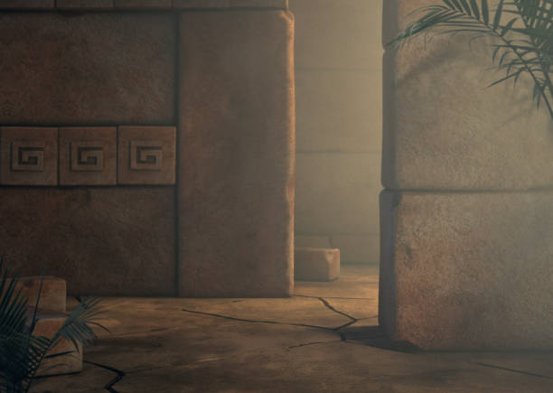 Mayan Temple Background Adventure Adventure 3D render of a mysterious mayan temple background. maya temple stock pictures, royalty-free photos & images