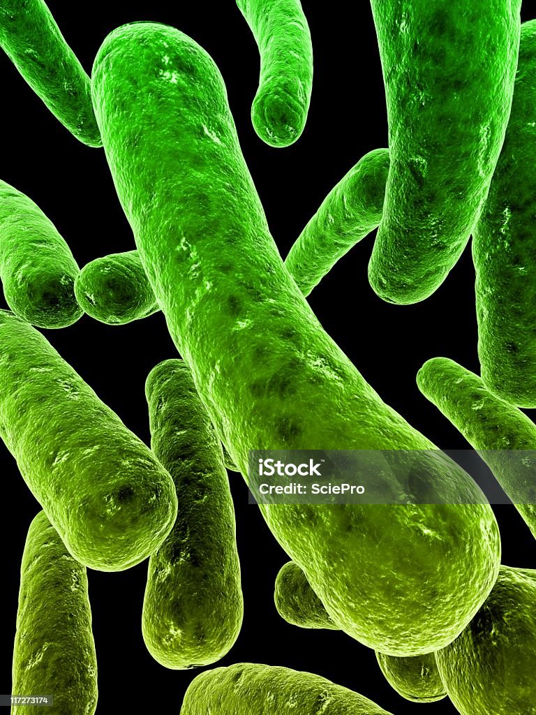 Illustration of enlarged green bacteria bacteria Bacterium Stock Photo