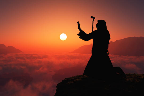 istock Traveler on a background of mountains. 1172731929