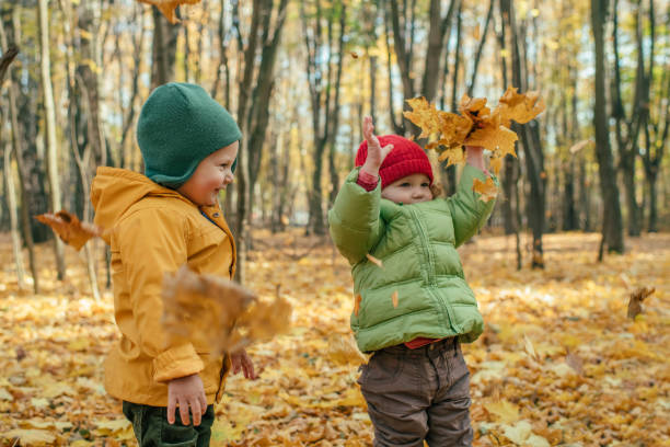 istock Children playing with leaves outdoors in autumn 1172733656