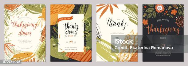 Thanksgiving Cards 03 Stock Illustration - Download Image Now - Thanksgiving - Holiday, Autumn, Pattern