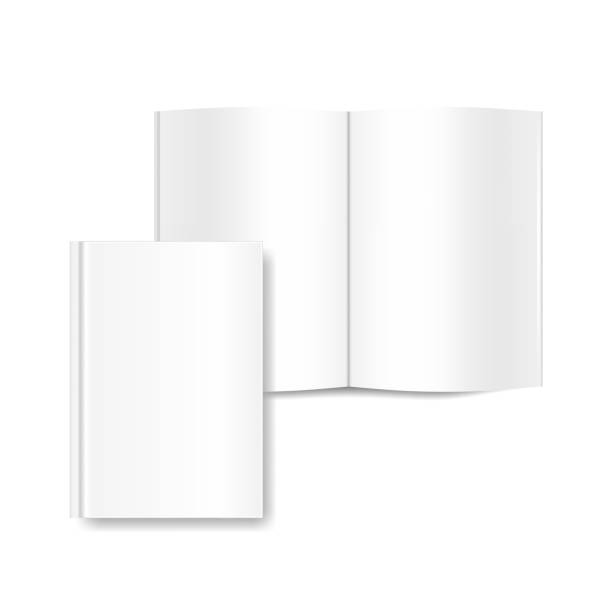 istock Vector mock-up of white blank book's cover and open book isolated. 1172734512