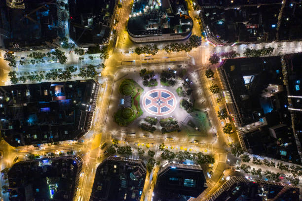 istock Barcelona City Bird's Eye View at Night 1172737126