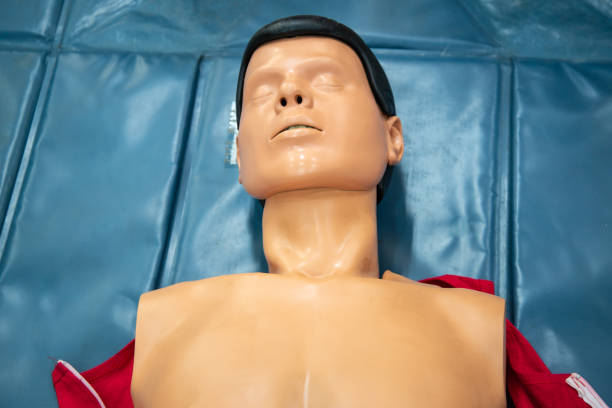 Close up dummy model first trianing in hospital.