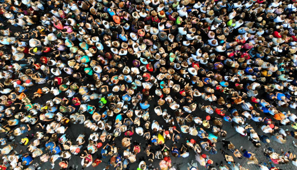 istock Aerial. Many people background. Top view. 1172741494