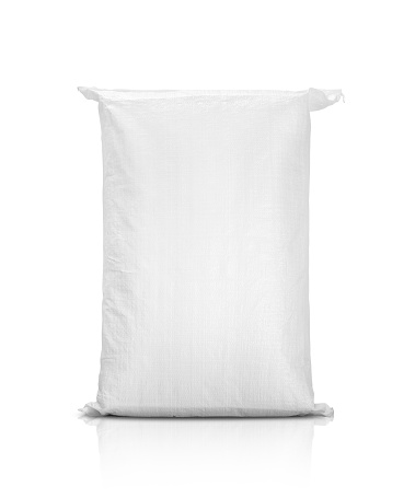 bolsa de arena o saco de lona de plástico blanco para arroz o producto agrícola photo