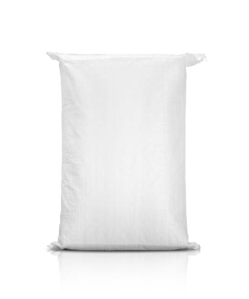 sand bag or white plastic canvas sack for rice or agriculture product sand bag or white plastic canvas sack for rice or agriculture product isolated on white background sack photos stock pictures, royalty-free photos & images