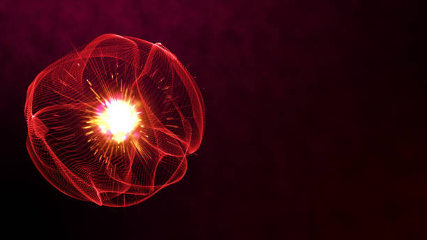 istock Glow red star abstract 3D Digital smart world cosmos energy neon light space background with copy space, future smart world technology concept. 1172742070