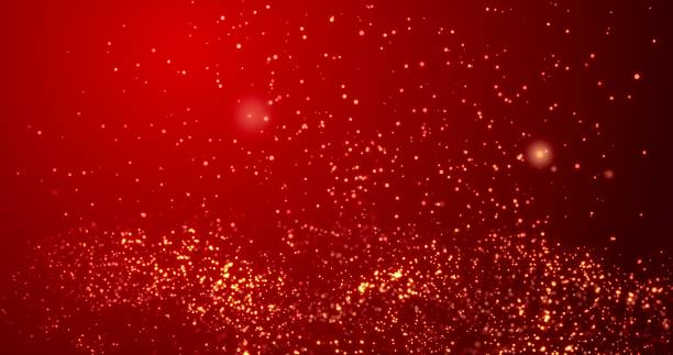 istock Golden confetti bokeh lights on the red background. 3d illustration 1172742368