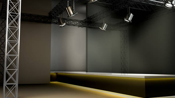 istock Empty fashion runway podium stage interior realistic background 3d render illustration 1172743879