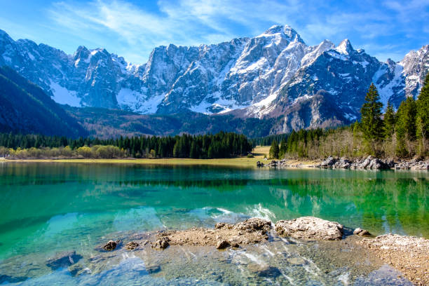 istock Spring morning at the alpine lake 1172744595
