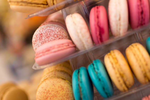 istock Colorful French macarons on display 1172747498