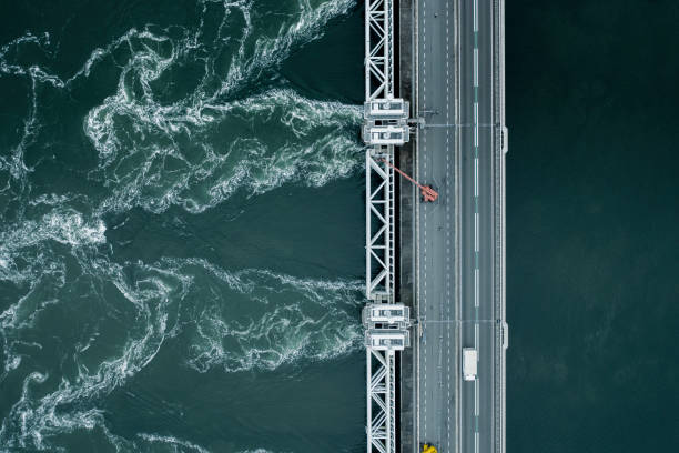 istock Storm Surge Dam Venting Water During High Tide 1172748120