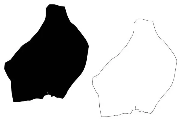 Vector illustration of La Romana Province (Dominican Republic, Hispaniola, Provinces of the Dominican Republic) map vector illustration, scribble sketch La Romana map
